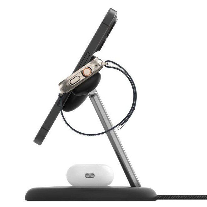 Беспроводное зарядное устройство Belkin BoostCharge Pro 3 in 1 Qi2 15W (WIZ023TTBK) - Black: фото 4 из 5