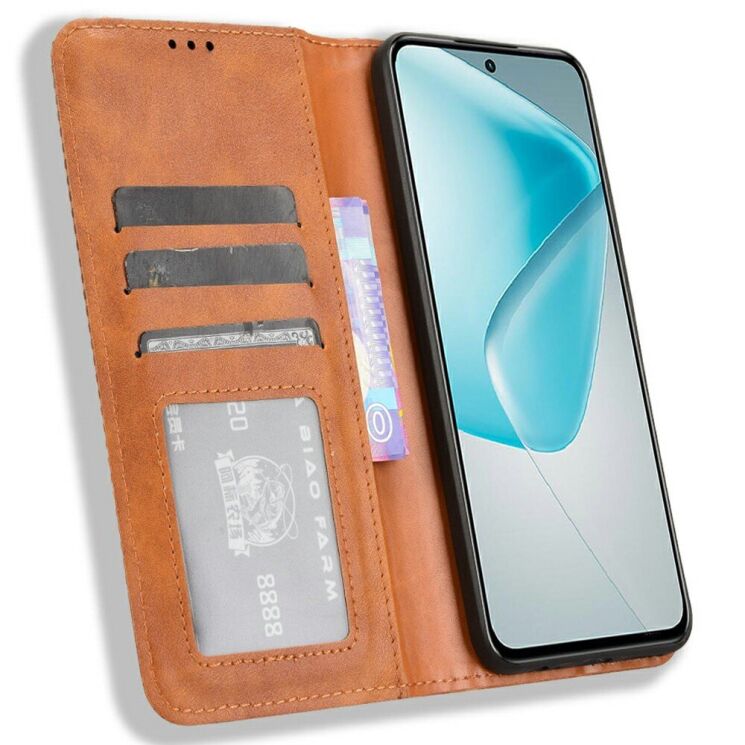 Чехол Deexe Retro Style для Infinix Hot 50 Pro Plus - Brown: фото 2 из 7