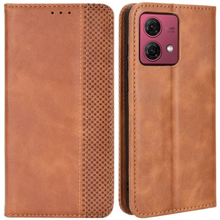 Чехол Deexe Retro Style для Motorola Moto G84 - Brown: фото 1 из 6