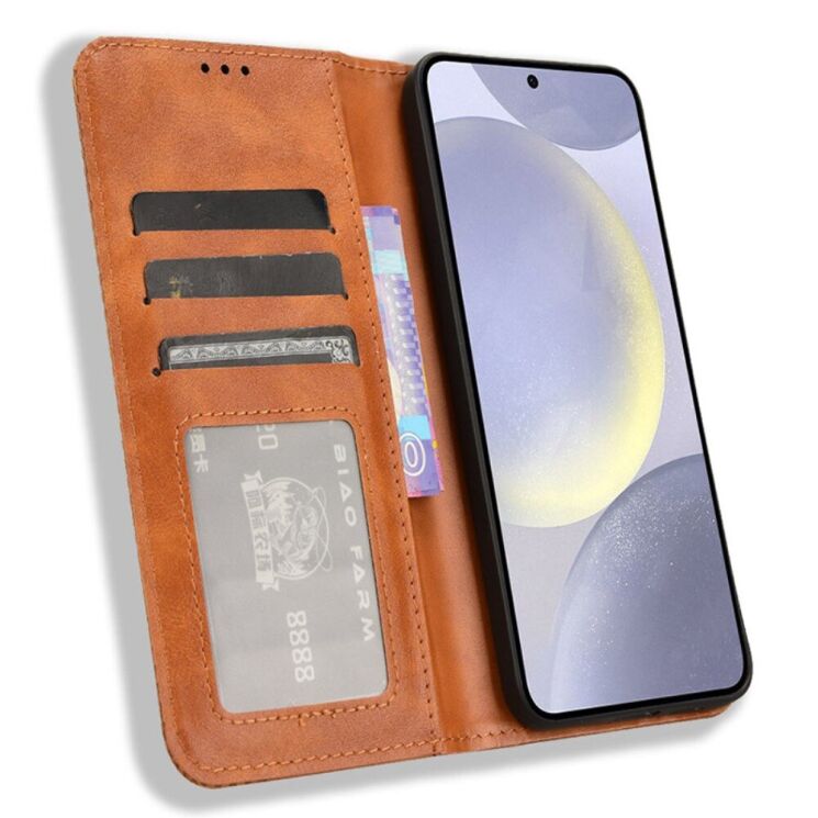 Чехол Deexe Retro Style для Samsung Galaxy S24 Plus - Brown: фото 2 из 7