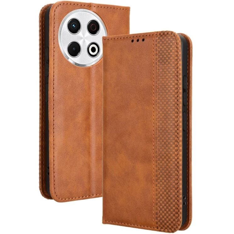 Чехол Deexe Retro Style для TECNO Spark 30 Pro - Brown: фото 1 из 8