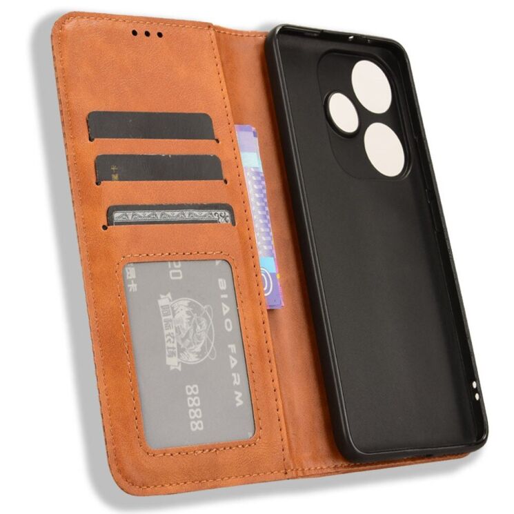 Чехол Deexe Retro Style для Xiaomi Poco F6 - Brown: фото 4 из 7
