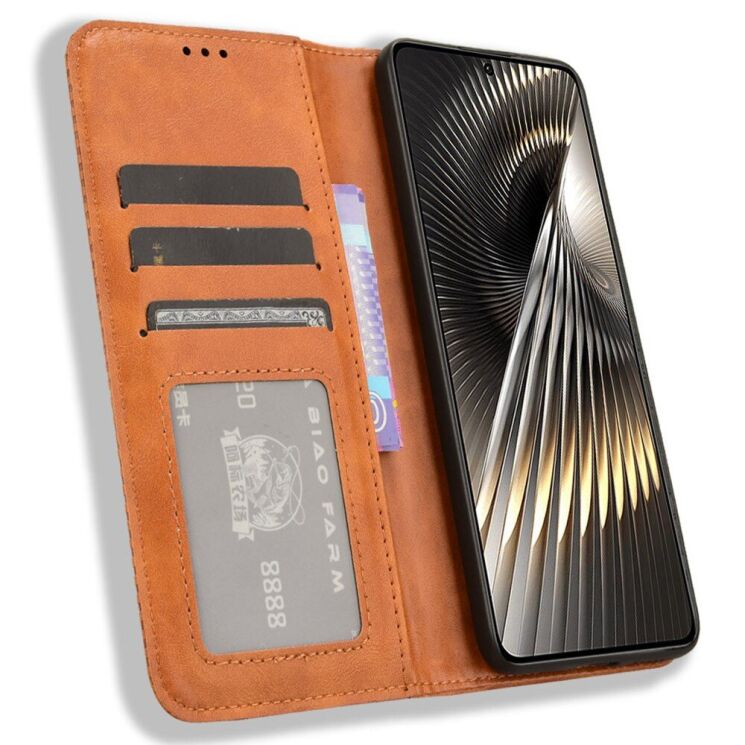 Чехол Deexe Retro Style для Xiaomi Poco F6 - Brown: фото 2 из 7
