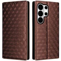 Чехол Deexe Rhombus Book для Samsung Galaxy S26 Ultra - Brown: фото 1 из 7