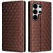 Чехол Deexe Rhombus Book для Samsung Galaxy S26 Ultra - Brown (404414Z). Фото 1 из 7