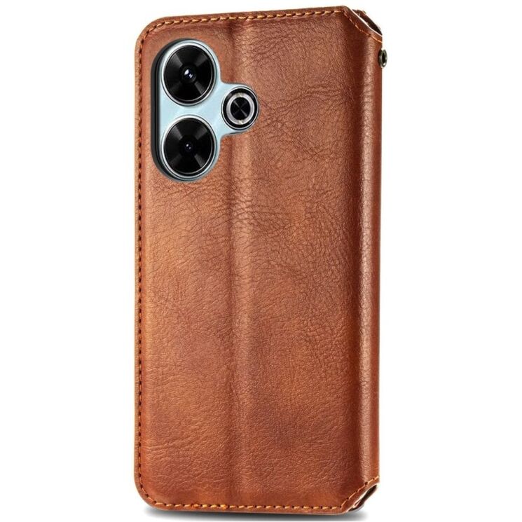 Чехол Deexe Rhombus Book для Xiaomi Redmi 13 - Brown: фото 5 из 9