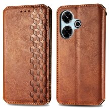Чехол Deexe Rhombus Book для Xiaomi Redmi 13 - Brown: фото 1 из 9