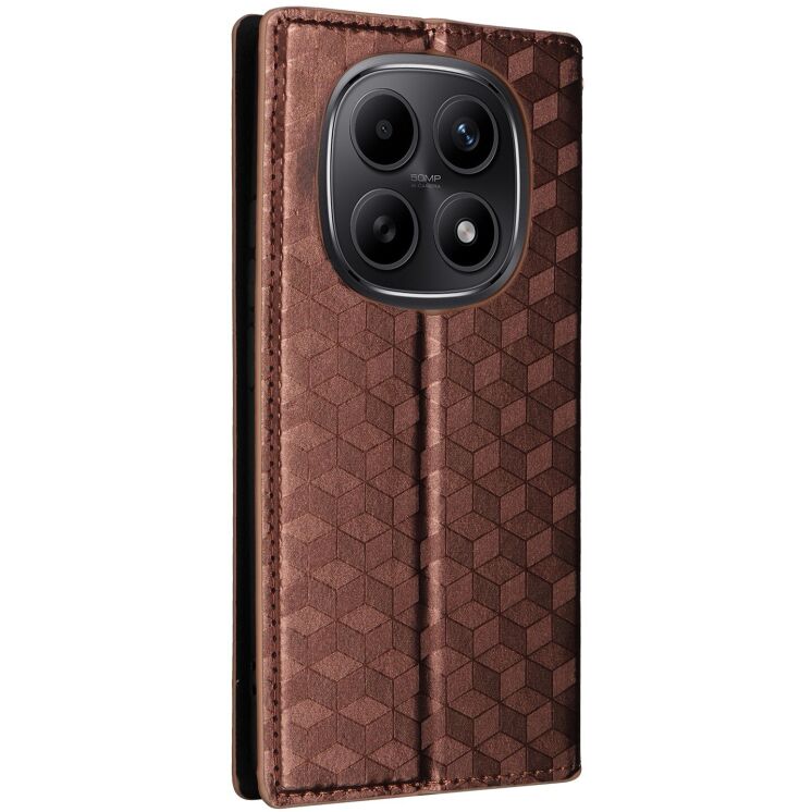 Чехол Deexe Rhombus Book для Xiaomi Redmi Note 15 (4G/5G) / Poco M8 - Brown: фото 8 из 8