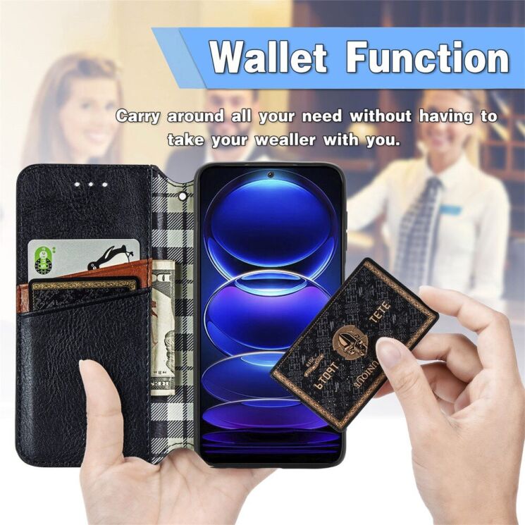 Чехол Deexe Rhombus Wallet для HMD Skyline - Blue: фото 8 из 9
