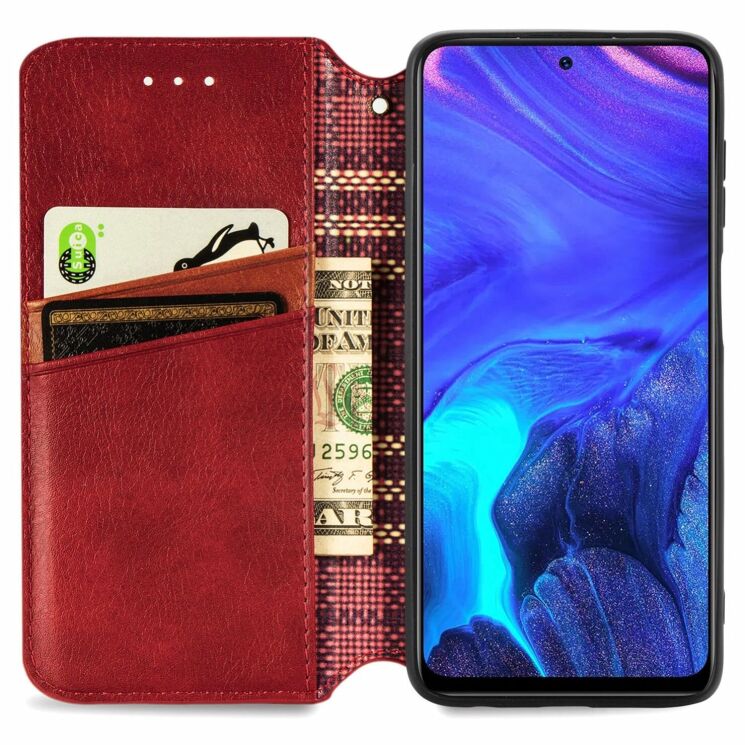 Чехол Deexe Rhombus Wallet для Infinix Note 10 Pro (X695C) - Red: фото 3 из 7