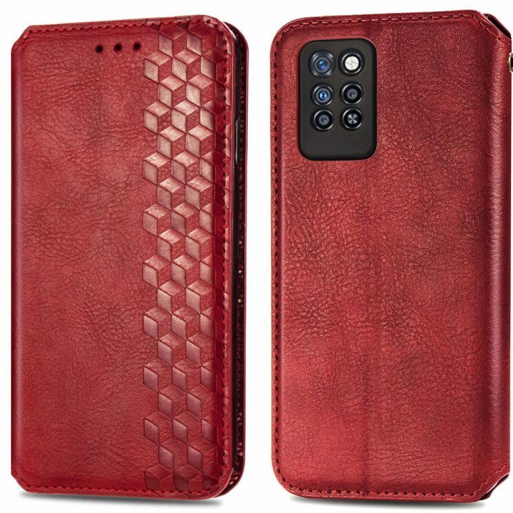 Чехол Deexe Rhombus Wallet для Infinix Note 10 Pro (X695C) - Red: фото 2 из 7