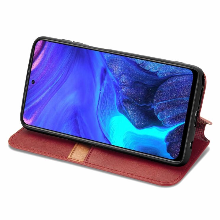 Чехол Deexe Rhombus Wallet для Infinix Note 10 Pro (X695C) - Red: фото 4 из 7