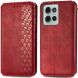 Чехол Deexe Rhombus Wallet для Motorola Moto G75 - Red (367822R). Фото 1 из 6