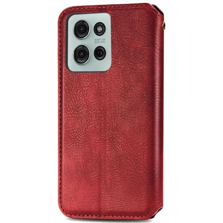 Чехол Deexe Rhombus Wallet для Motorola Moto G75 - Red: фото 4 из 6