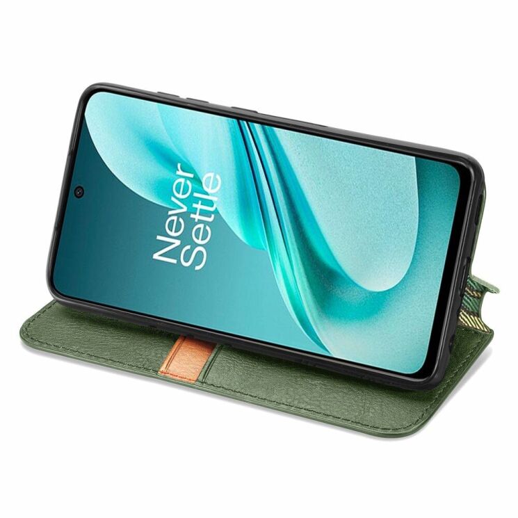 Чехол Deexe Rhombus Wallet для OnePlus Nord N30 SE - Green: фото 3 из 6