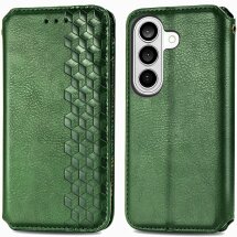 Чехол Deexe Rhombus Wallet для Samsung Galaxy S26 Plus - Green: фото 1 из 6