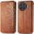 Чехол Deexe Rhombus Wallet для TECNO Spark 20 Pro+ - Brown: фото 1 из 6