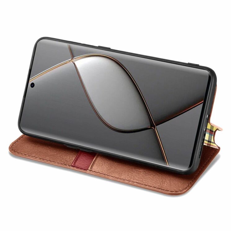 Чехол Deexe Rhombus Wallet для TECNO Spark 20 Pro+ - Brown: фото 3 из 6