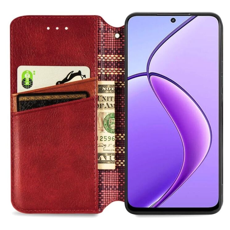 Чохол Deexe Rhombus Wallet для TECNO Spark 30C - Red: фото 2 з 6