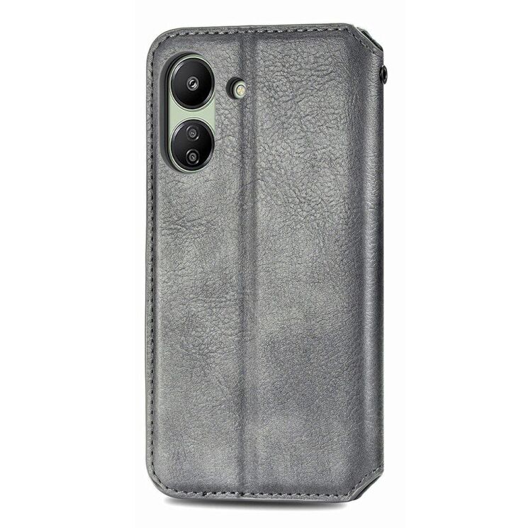 Чехол Deexe Rhombus Wallet для Xiaomi Redmi 13C / Poco C65 - Grey: фото 5 из 6
