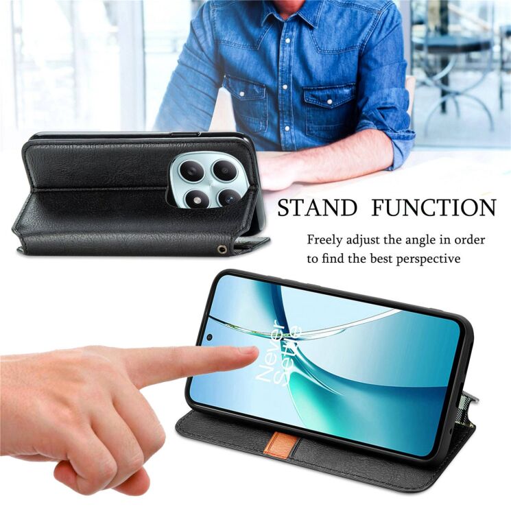 Чехол Deexe Rhombus Wallet для Xiaomi Redmi Note 15 (4G/5G) / Poco M8 5G - Black: фото 7 из 10