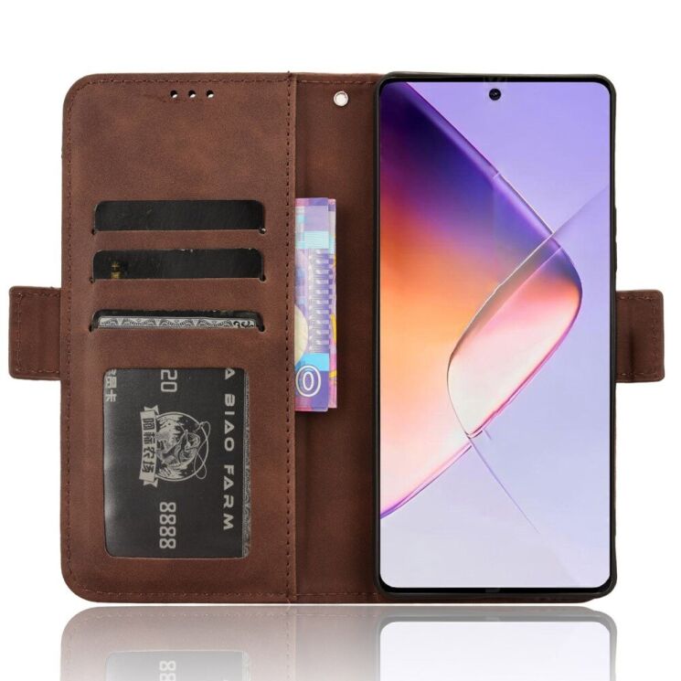 Чехол Deexe Wallet Stand для Infinix Note 40 - Brown: фото 3 из 7