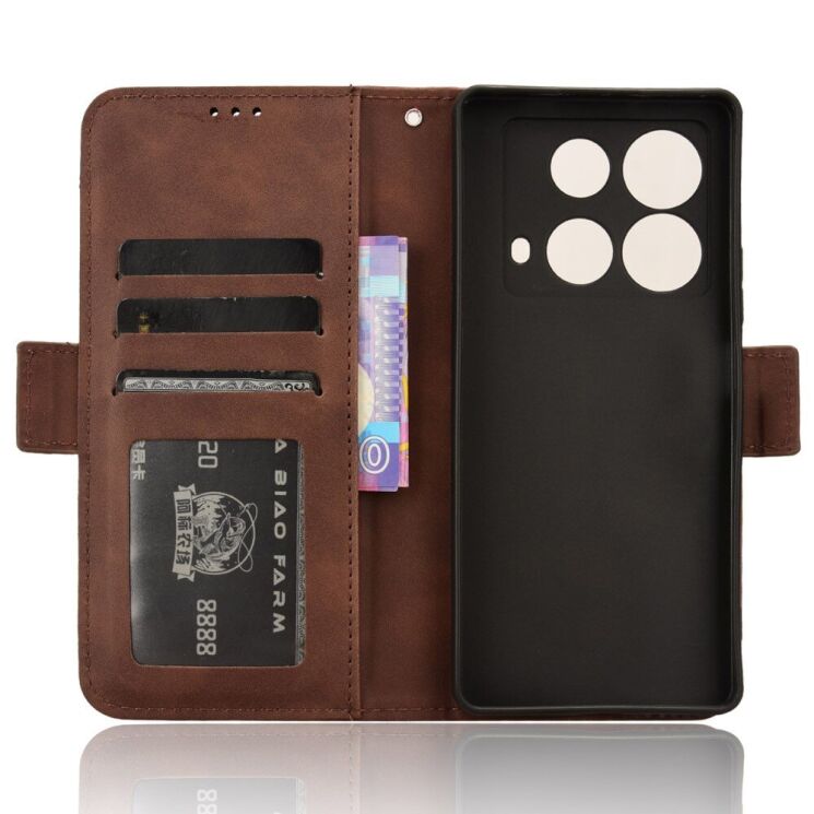Чехол Deexe Wallet Stand для Infinix Note 40 - Brown: фото 5 из 7