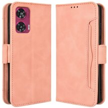 Чехол Deexe Wallet Stand для Motorola Edge 50 Fusion - Pink: фото 1 из 7