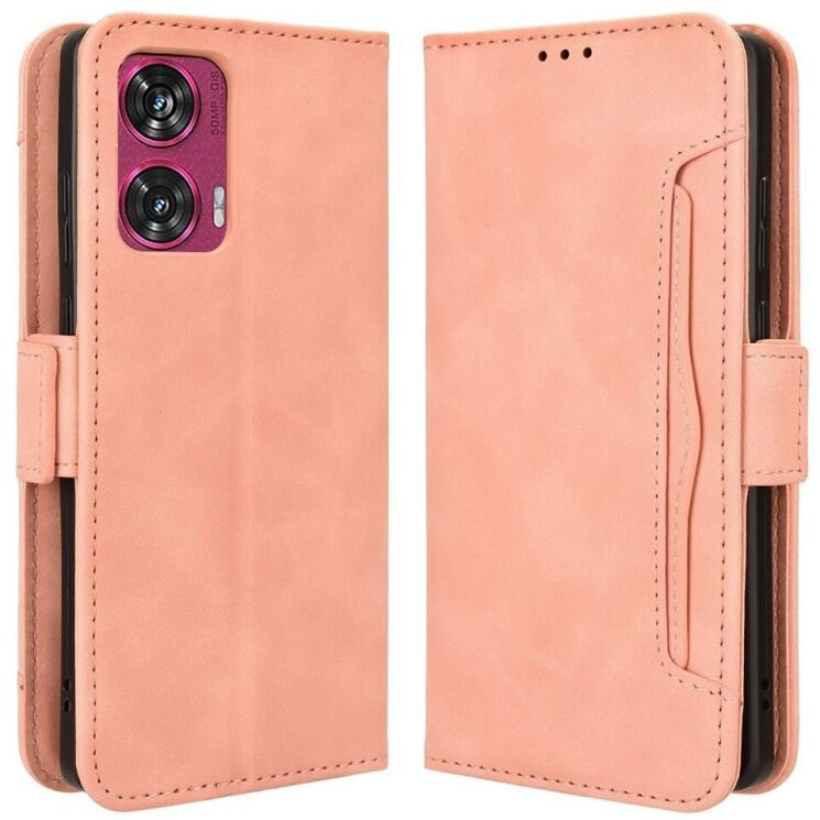 Чехол Deexe Wallet Stand для Motorola Edge 50 Fusion - Pink: фото 1 из 7