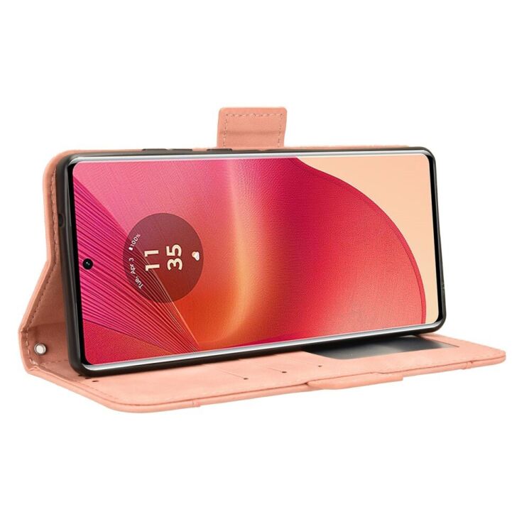 Чехол Deexe Wallet Stand для Motorola Edge 50 Fusion - Pink: фото 4 из 7