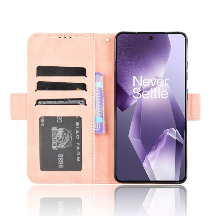 Чехол Deexe Wallet Stand для OnePlus 13R / Ace 5 / Ace 5 Pro - Pink: фото 3 из 7