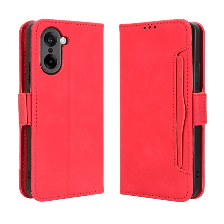 Чохол Deexe Wallet Stand для OnePlus Nord CE 5 / Ace 5 Racing - Red: фото 1 з 14