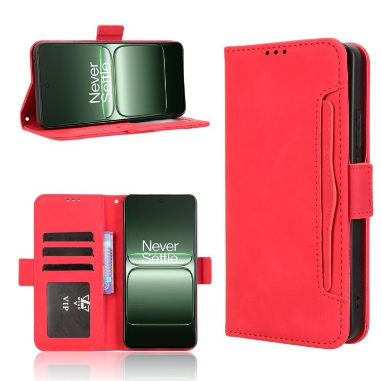 Чохол Deexe Wallet Stand для OnePlus Nord CE 5 / Ace 5 Racing - Red: фото 9 з 14