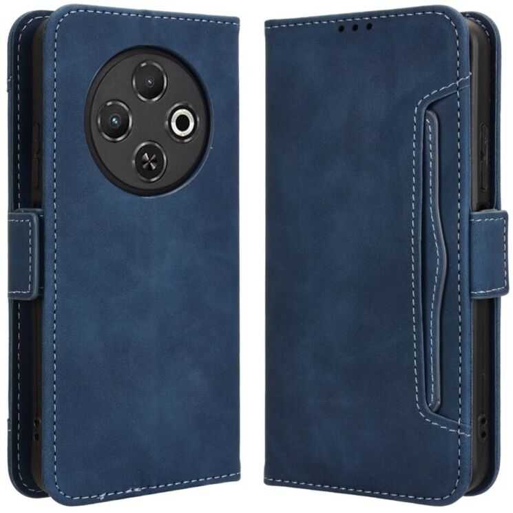 Чехол Deexe Wallet Stand для TECNO Spark 30C - Blue: фото 1 из 7
