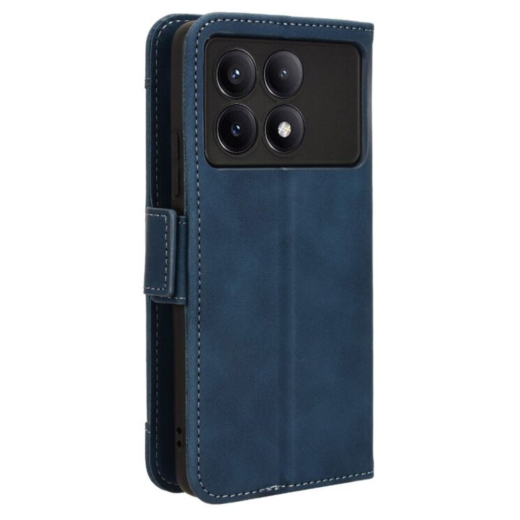 Чехол Deexe Wallet Stand для Xiaomi Poco X6 Pro - Blue: фото 7 из 7