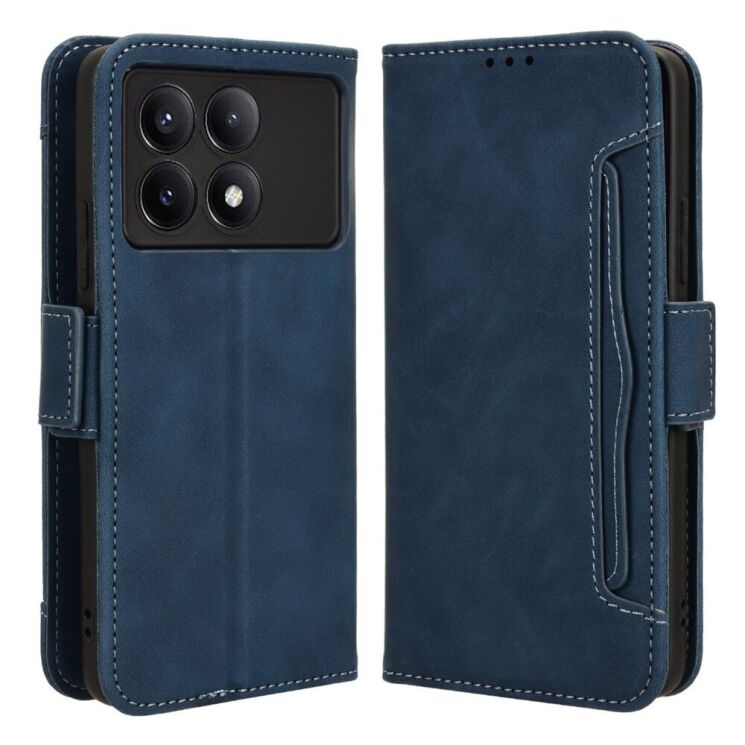 Чехол Deexe Wallet Stand для Xiaomi Poco X6 Pro - Blue: фото 1 из 7