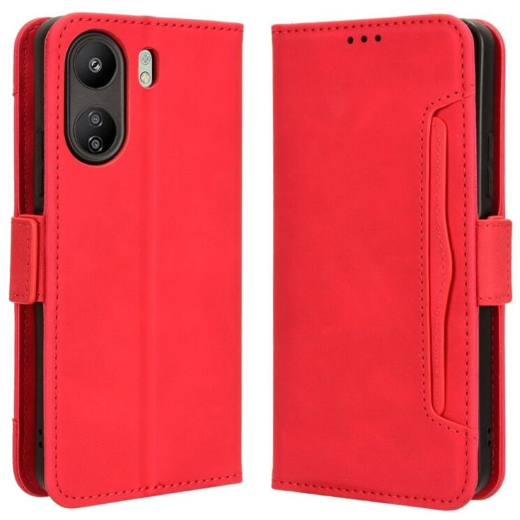 Чехол Deexe Wallet Stand для Xiaomi Redmi 13C / Poco C65 - Red: фото 1 из 7