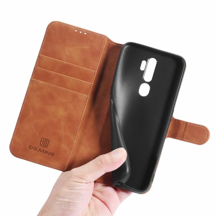 Чехол DG.MING Retro Style для OPPO A5 2020 / A9 2020 - Brown: фото 5 из 15
