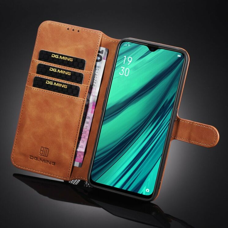 Чехол DG.MING Retro Style для OPPO A5 2020 / A9 2020 - Brown: фото 10 из 15
