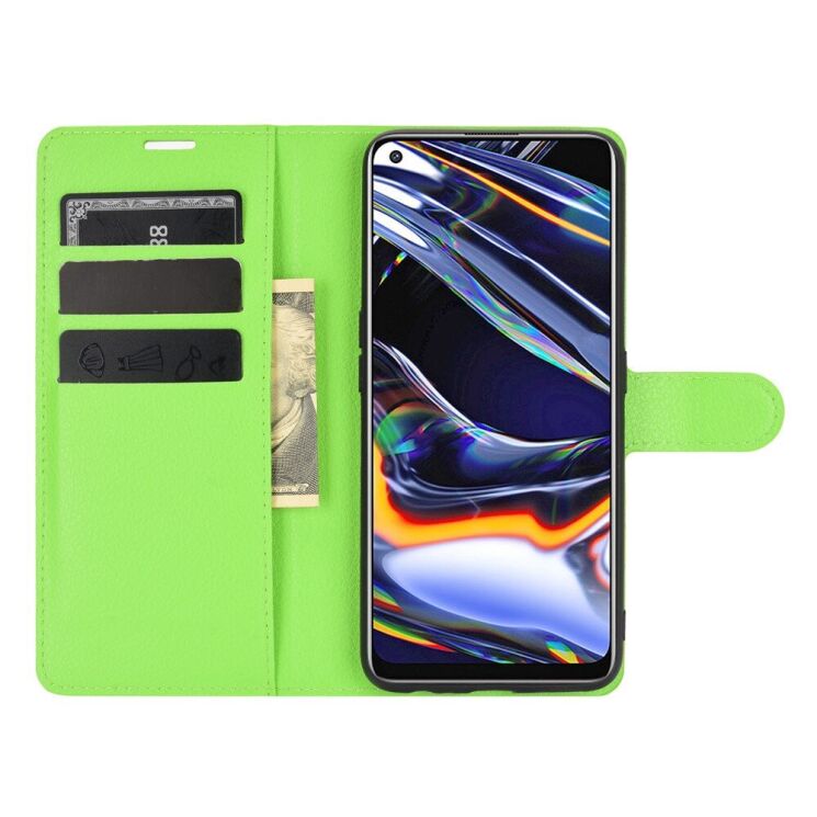 Класичний чохол-книжка Deexe Book Type для Realme 7 Pro - Green: фото 3 з 6