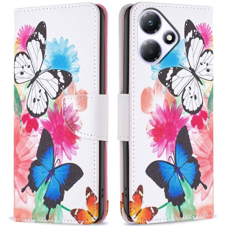 Чохол-книжка Deexe Color Wallet для Infinix Hot 30 Play (X6835B) - Two Butterflies: фото 1 з 6