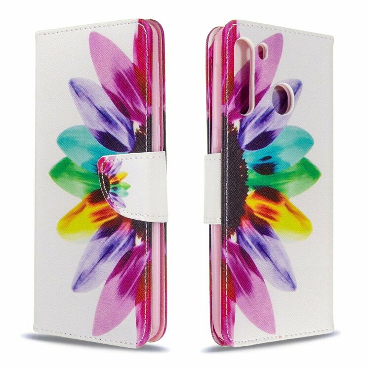 Чохол-книжка Deexe Color Wallet для Samsung Galaxy A21 (A215) - Colorful Petals: фото 2 з 7