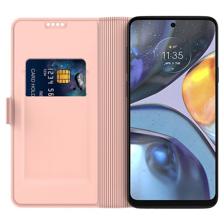 Чохол-книжка Deexe Faro Wallet для Motorola Edge 50 - Rose Gold: фото 2 з 7