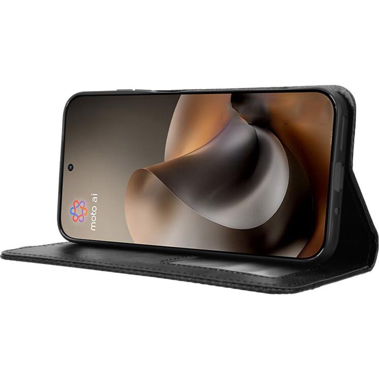 Чехол-книжка Deexe Retro Style для Motorola Moto G77 - Black: фото 6 из 19