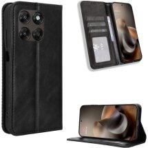 Чехол-книжка Deexe Retro Style для Motorola Moto G77 - Black: фото 1 из 19