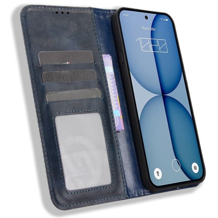 Чохол-книжка Deexe Retro Style для Nothing Phone (4a) - Blue (411308L) Чохол-книжка Deexe Retro Style для Nothing Phone (4a) - Blue: фото 5 з 17