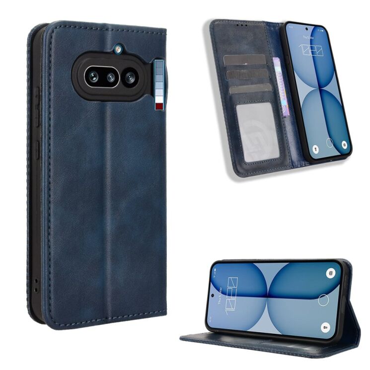 Чохол-книжка Deexe Retro Style для Nothing Phone (4a) - Blue (411308L) Чохол-книжка Deexe Retro Style для Nothing Phone (4a) - Blue: фото 2 з 17