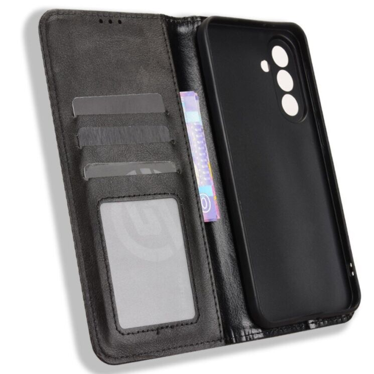 Чехол-книжка Deexe Retro Style для Samsung Galaxy A57 (A576) - Black: фото 3 из 19