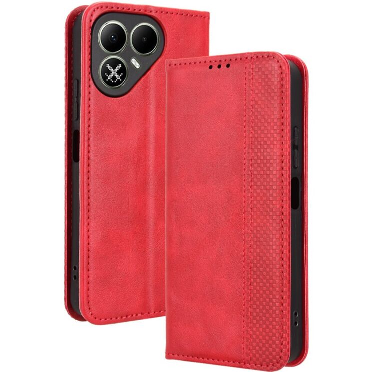 Чехол-книжка Deexe Retro Style для TECNO Pova 8 - Red: фото 1 из 19