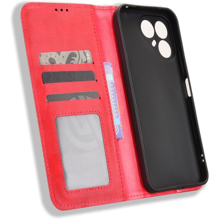 Чехол-книжка Deexe Retro Style для TECNO Pova 8 - Red: фото 5 из 19